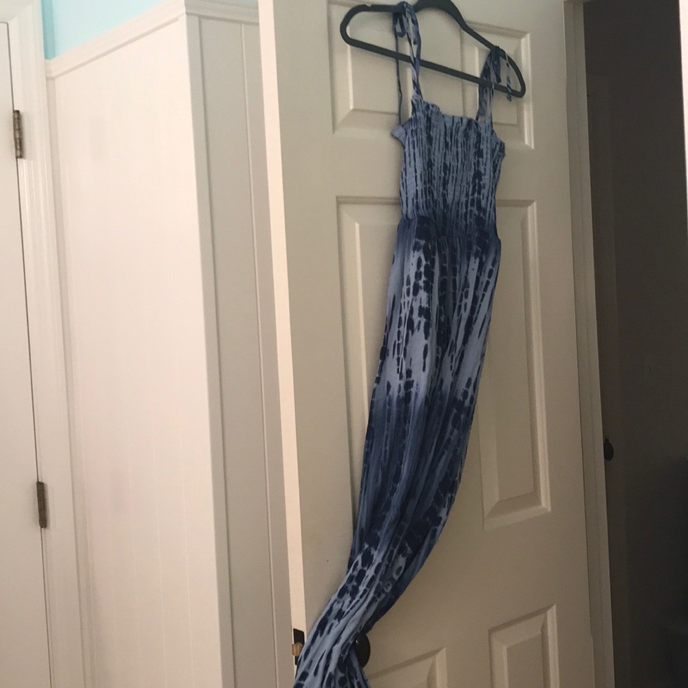 Tie dye maxi dress blue